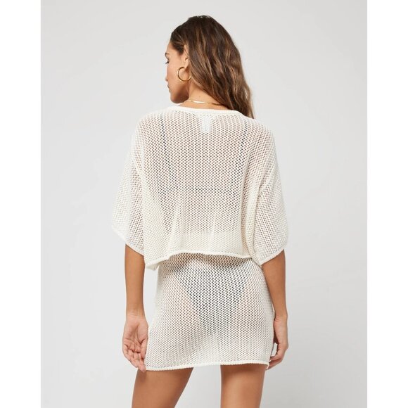 LSPACE Coast Is Clear Mini Skirt in Cream Medium New Womens Coverup - Picture 14 of 16